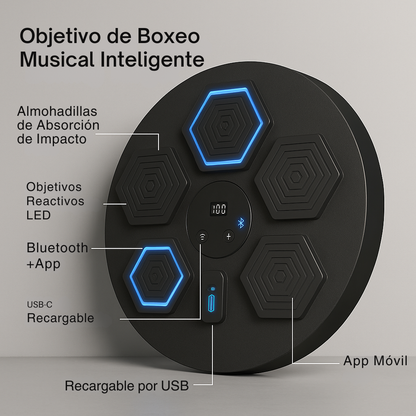 Máquina de Boxeo Inteligente Bluetooth con Luces para Fitness en Casa