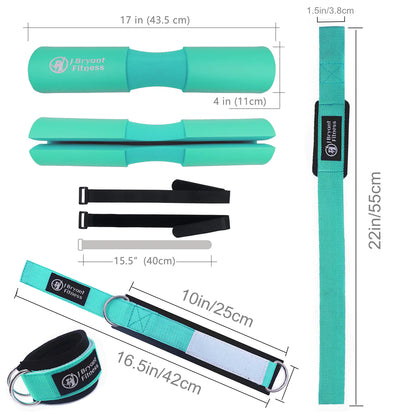 Set de Almohadilla para Barra y Correa de Tobillo para Hip Thrusts